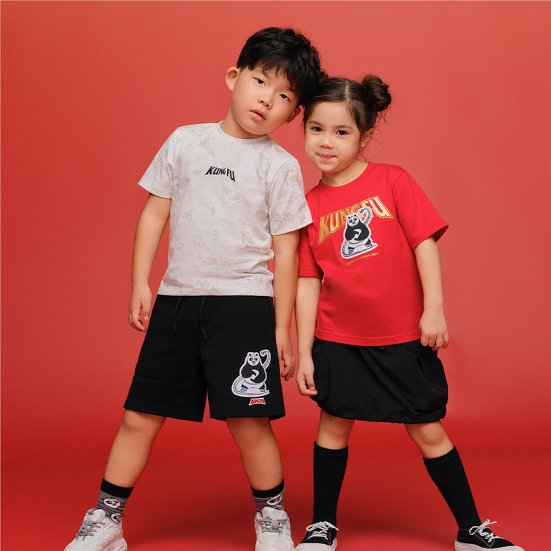 Kids Kung Fu Panda Series Cotton Jersey Crewneck Print Tee