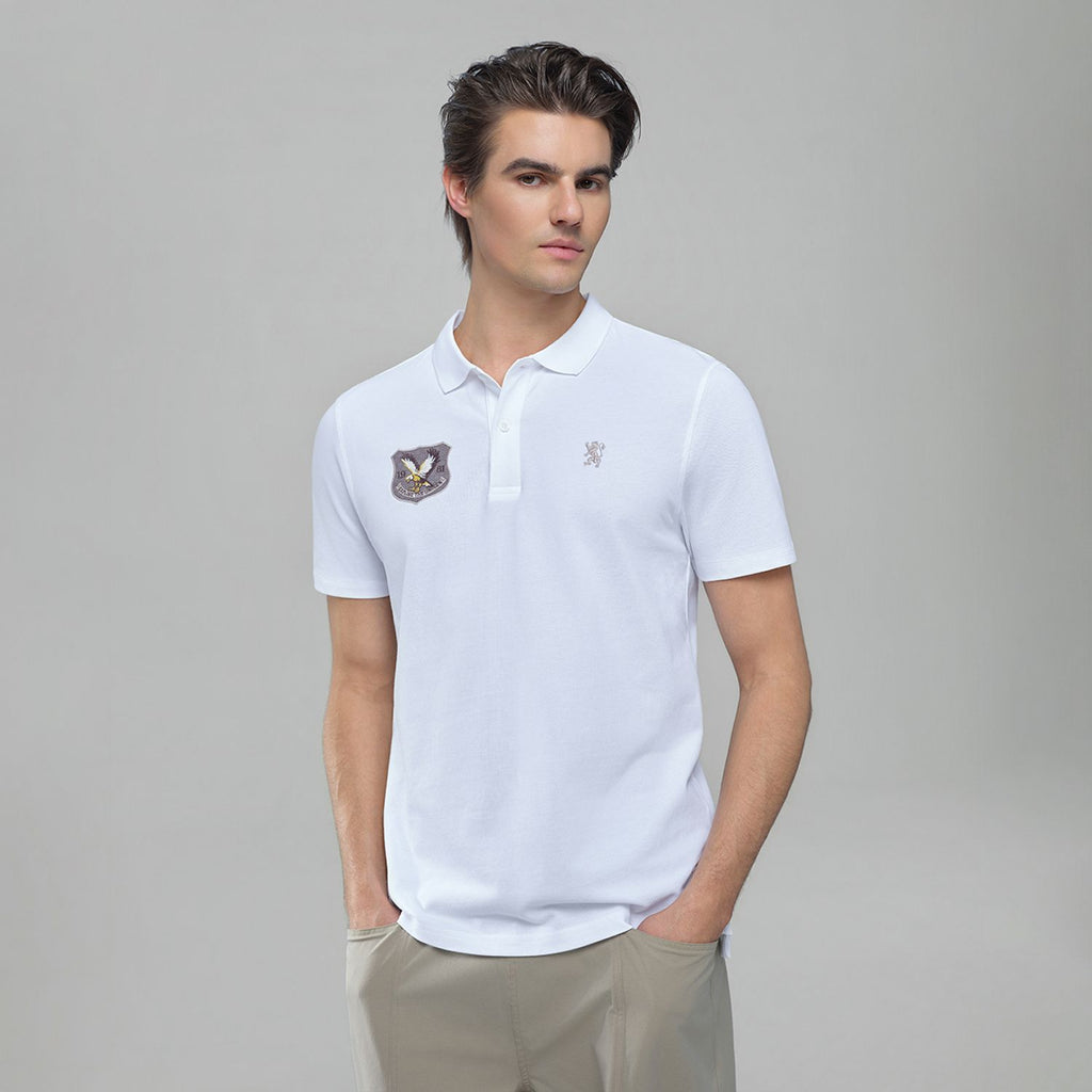 Men’s Cotton Pique Bold Polo with Embroidery
