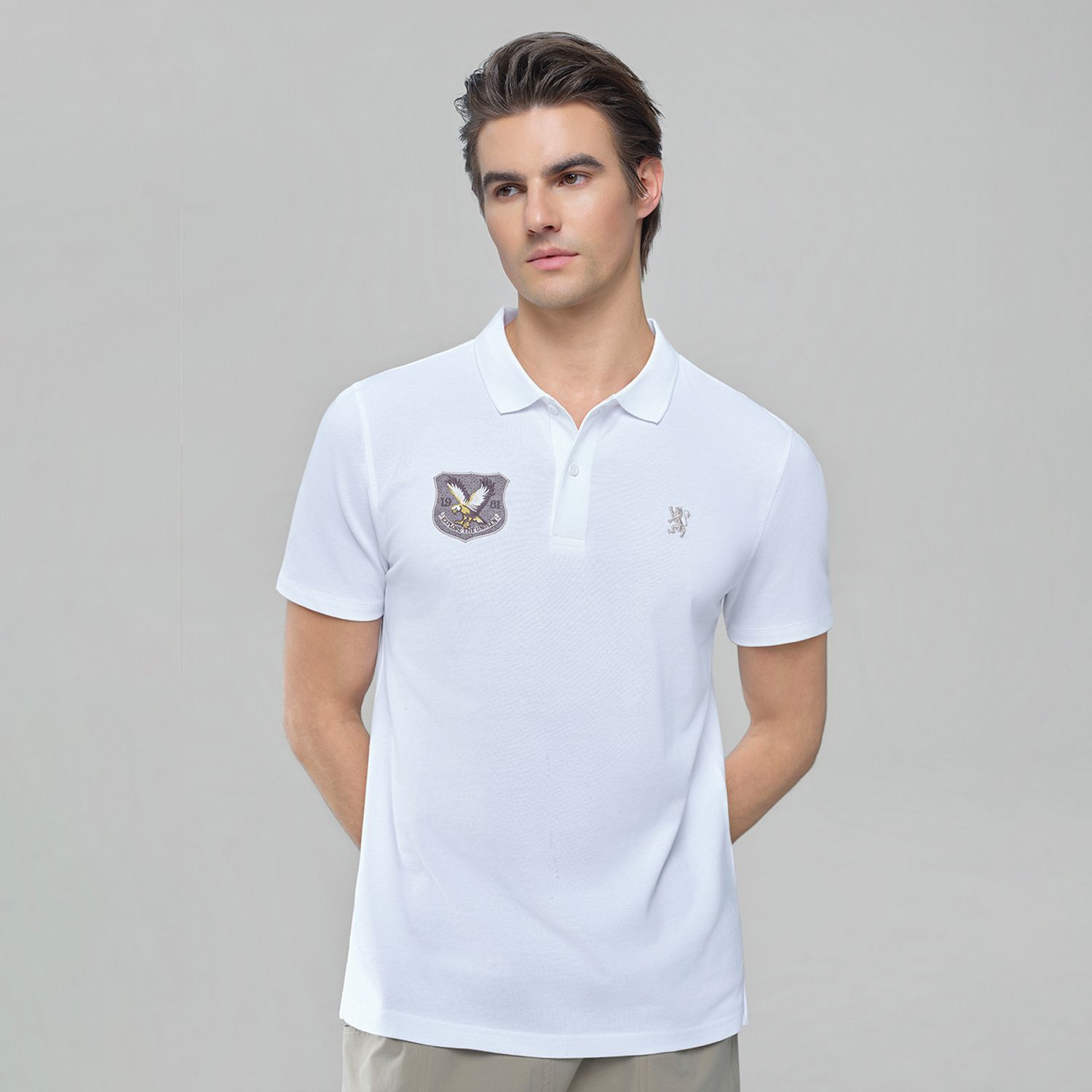 Men’s Cotton Pique Bold Polo with Embroidery