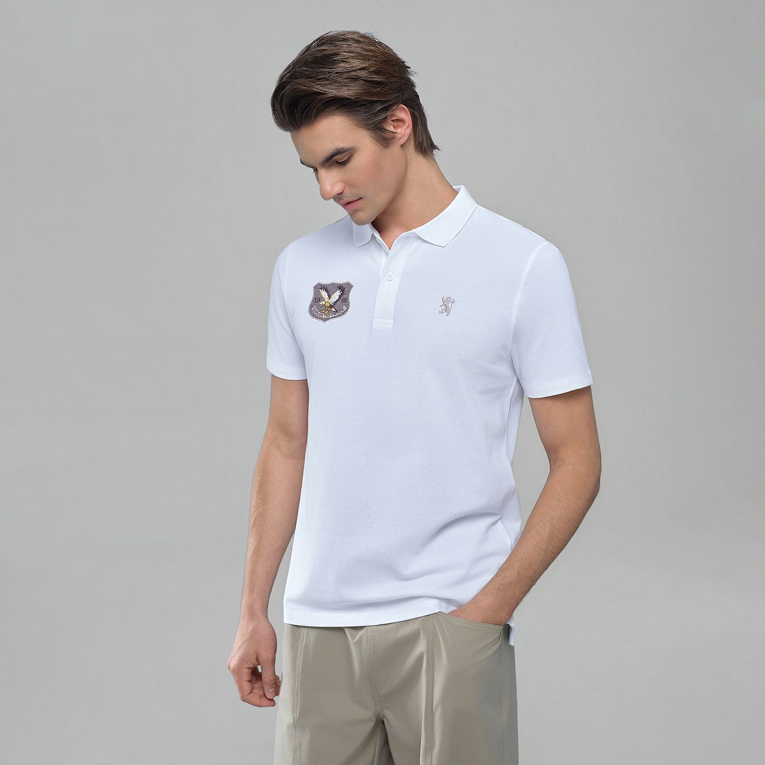 Men’s Cotton Pique Bold Polo with Embroidery