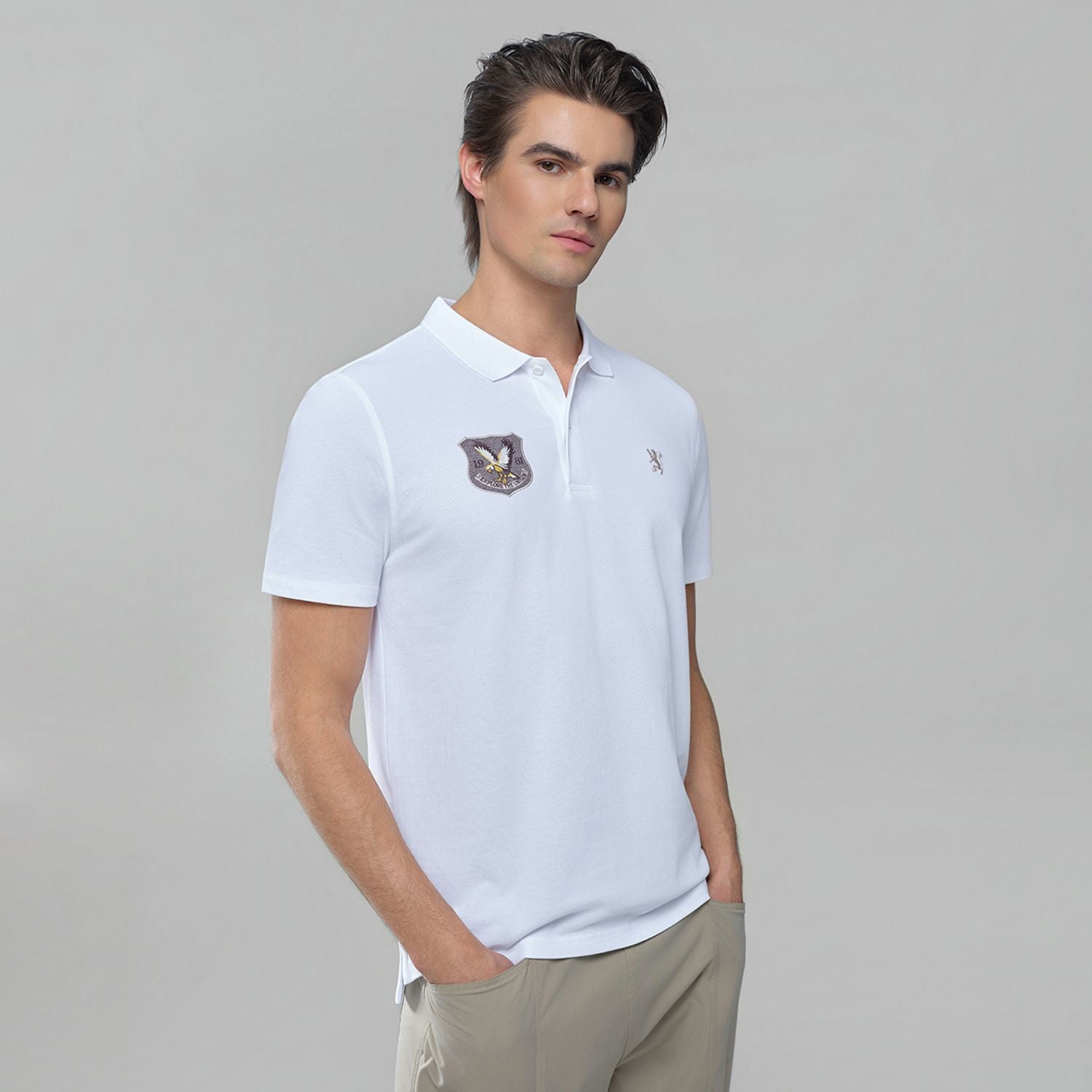Men’s Cotton Pique Bold Polo with Embroidery