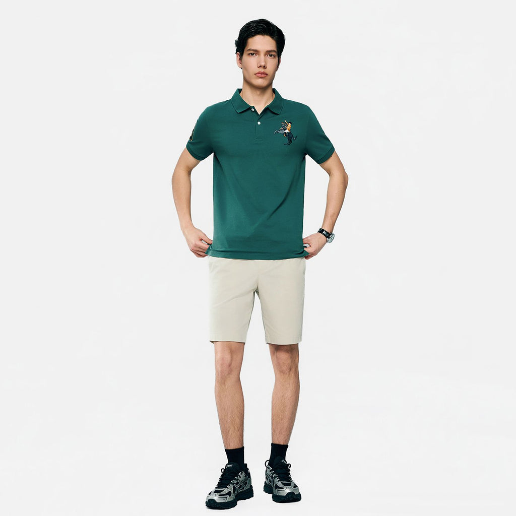 Men’s Slim Fit Napoleon Embroidery Lycra Pique Polo