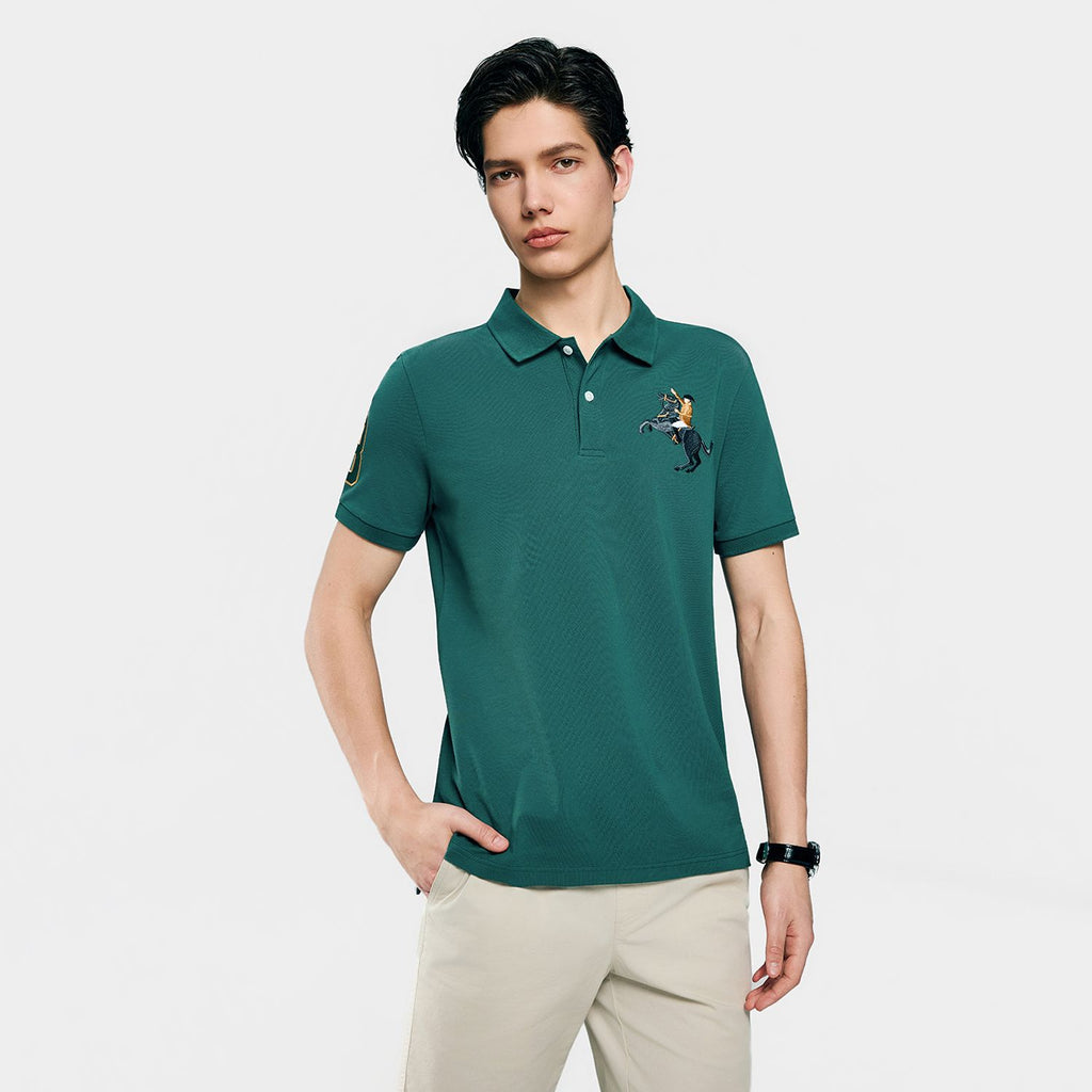 Men’s Slim Fit Napoleon Embroidery Lycra Pique Polo