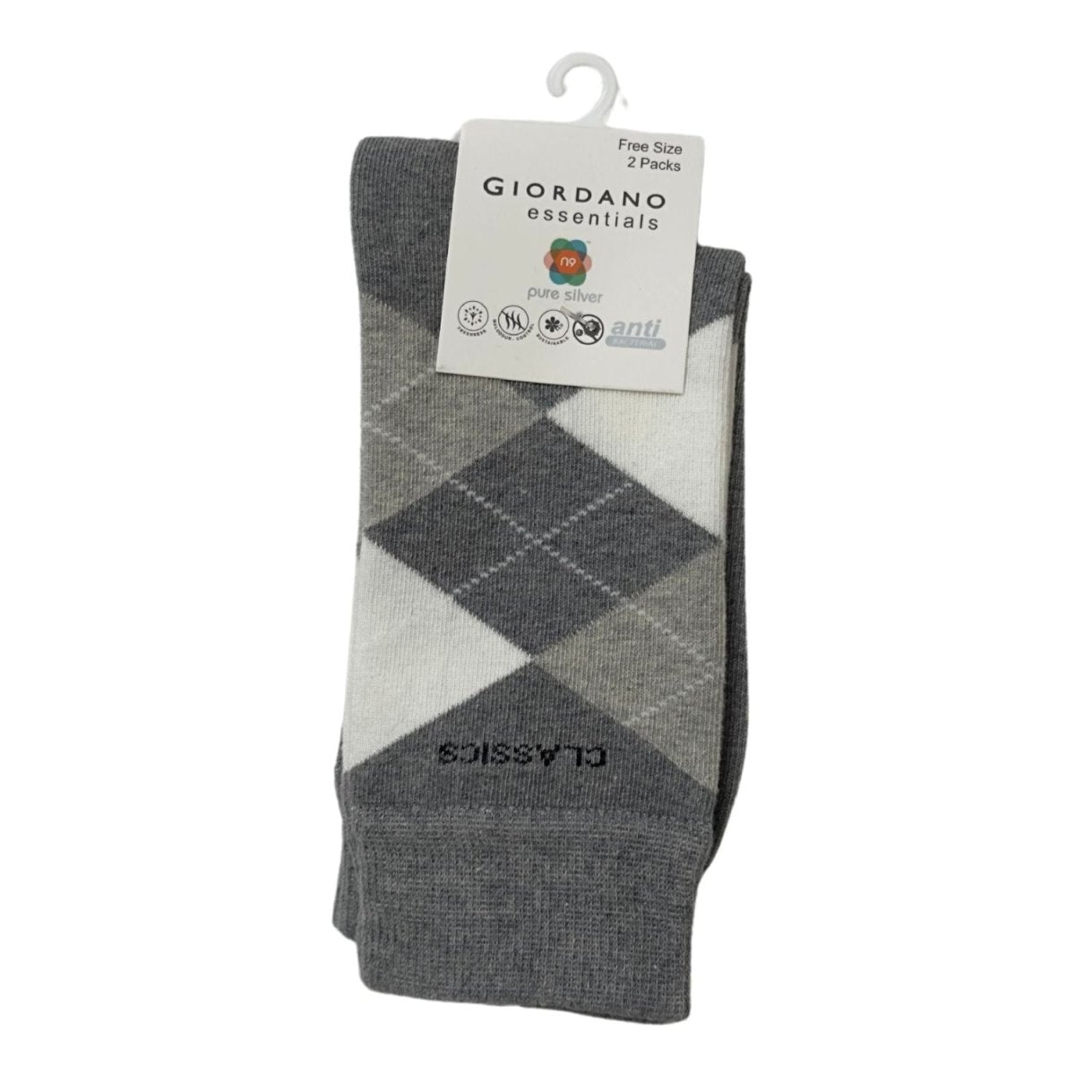 Giordano Classic Men Collection Long Socks - 2 Pack, Cotton Polyester Elastane Blend - Premium Socks