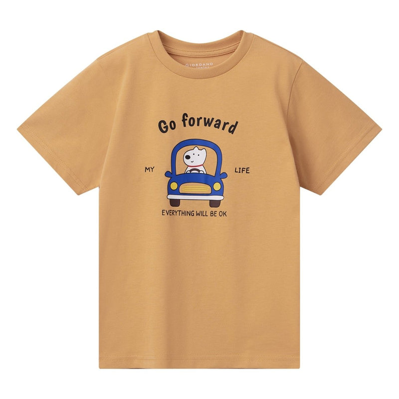 Giordano Junior Cotton Jersey Print Tee: Soft & Stylish - Premium Print Tee