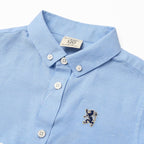 Giordano Junior Cotton Oxford Full Opening Long Sleeve Slim Fit Embroidery Garment Wash Shirt - Premium Shirts