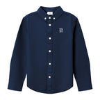 Giordano Junior Cotton Oxford Full Opening Long Sleeve Slim Fit Embroidery Garment Wash Shirt - Premium Shirts