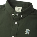Giordano Junior Cotton Oxford Full Opening Long Sleeve Slim Fit Embroidery Garment Wash Shirt - Premium Shirts
