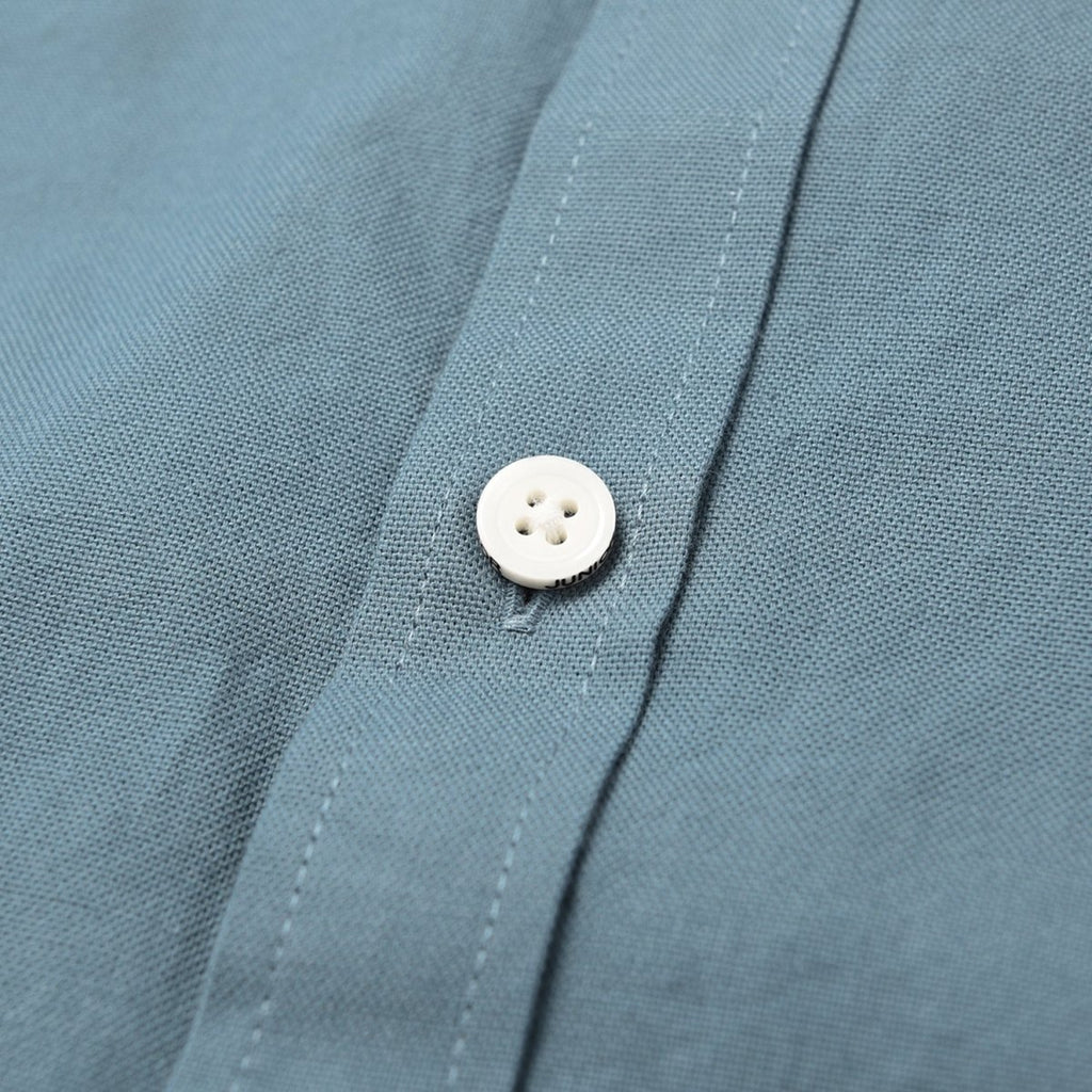 Giordano Junior Cotton Oxford Full Opening Long Sleeve Slim Fit Embroidery Garment Wash Shirt - Premium Shirts