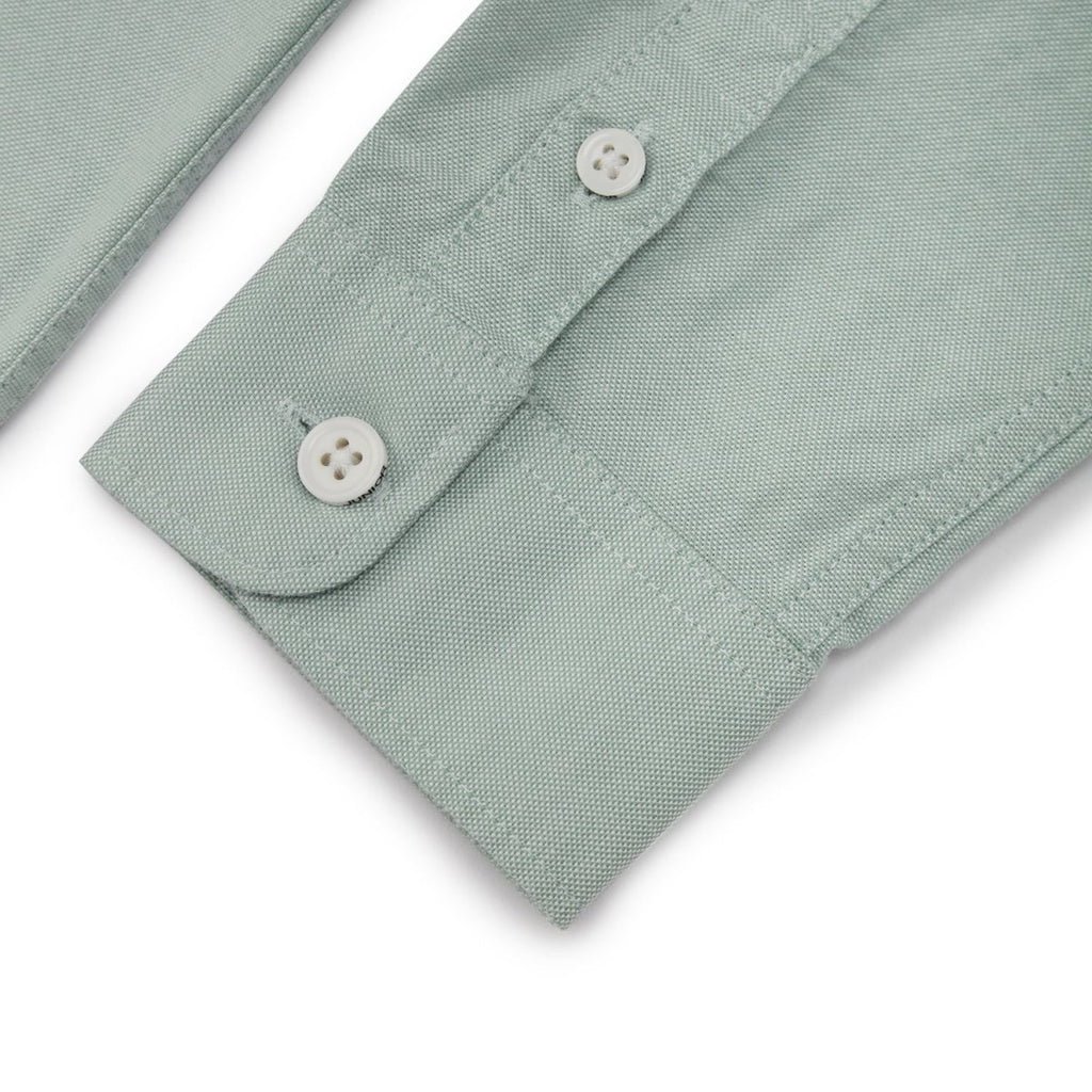 Giordano Junior Cotton Oxford Full Opening Long Sleeve Slim Fit Embroidery Garment Wash Shirt - Premium Shirts