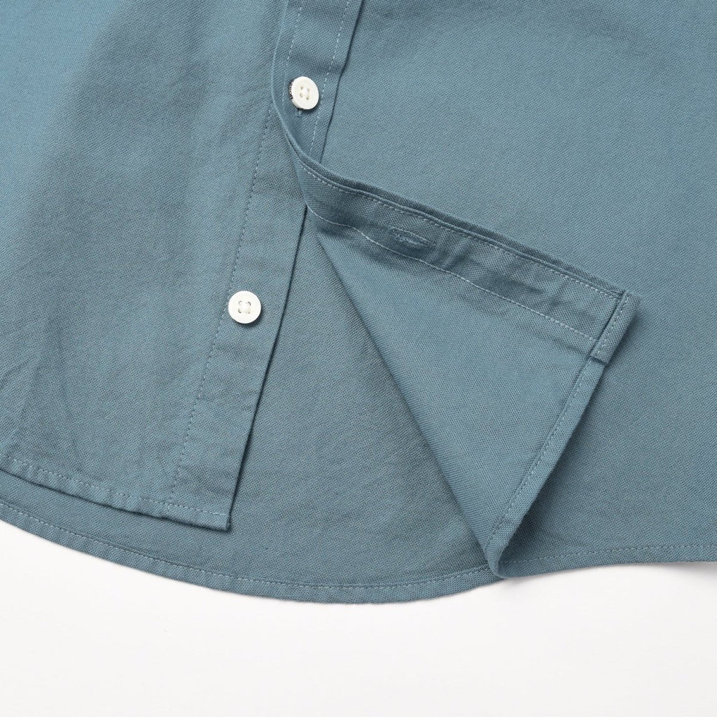 Giordano Junior Cotton Oxford Full Opening Long Sleeve Slim Fit Embroidery Garment Wash Shirt - Premium Shirts