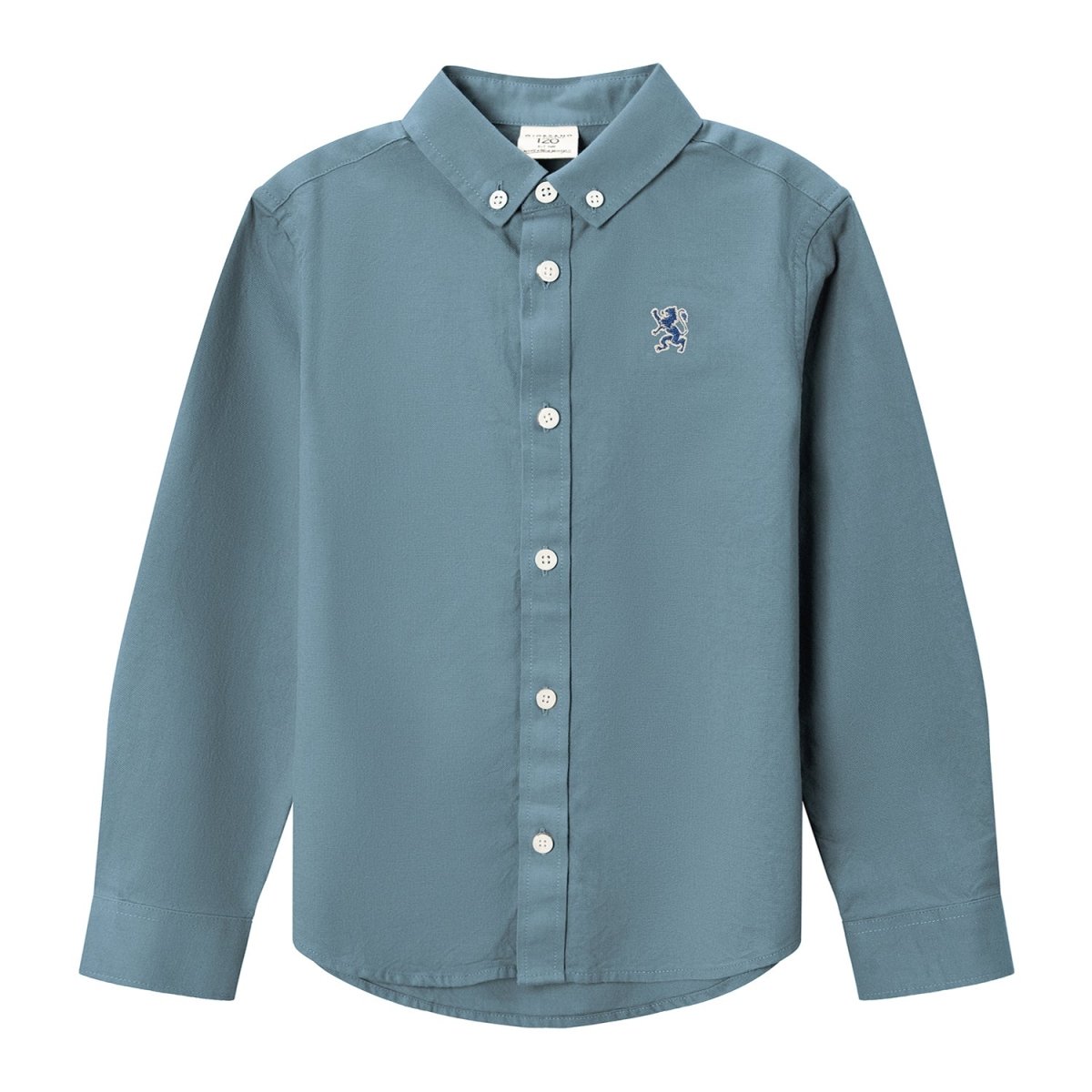 Giordano Junior Cotton Oxford Full Opening Long Sleeve Slim Fit Embroidery Garment Wash Shirt - Premium Shirts