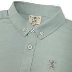 Giordano Junior Cotton Oxford Full Opening Long Sleeve Slim Fit Embroidery Garment Wash Shirt - Premium Shirts