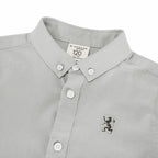 Giordano Junior Cotton Oxford Full Opening Long Sleeve Slim Fit Embroidery Garment Wash Shirt - Premium Shirts