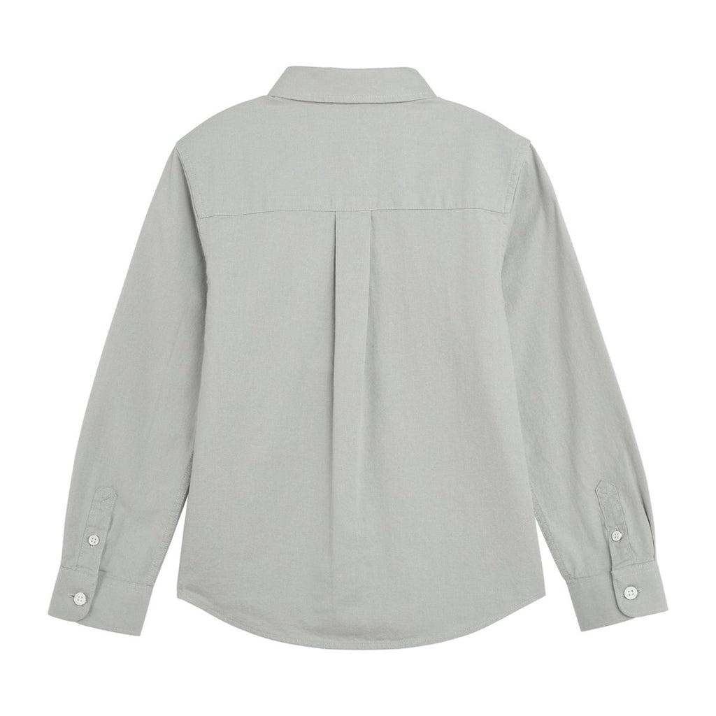 Giordano Junior Cotton Oxford Full Opening Long Sleeve Slim Fit Embroidery Garment Wash Shirt - Premium Shirts