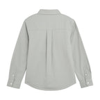 Giordano Junior Cotton Oxford Full Opening Long Sleeve Slim Fit Embroidery Garment Wash Shirt - Premium Shirts