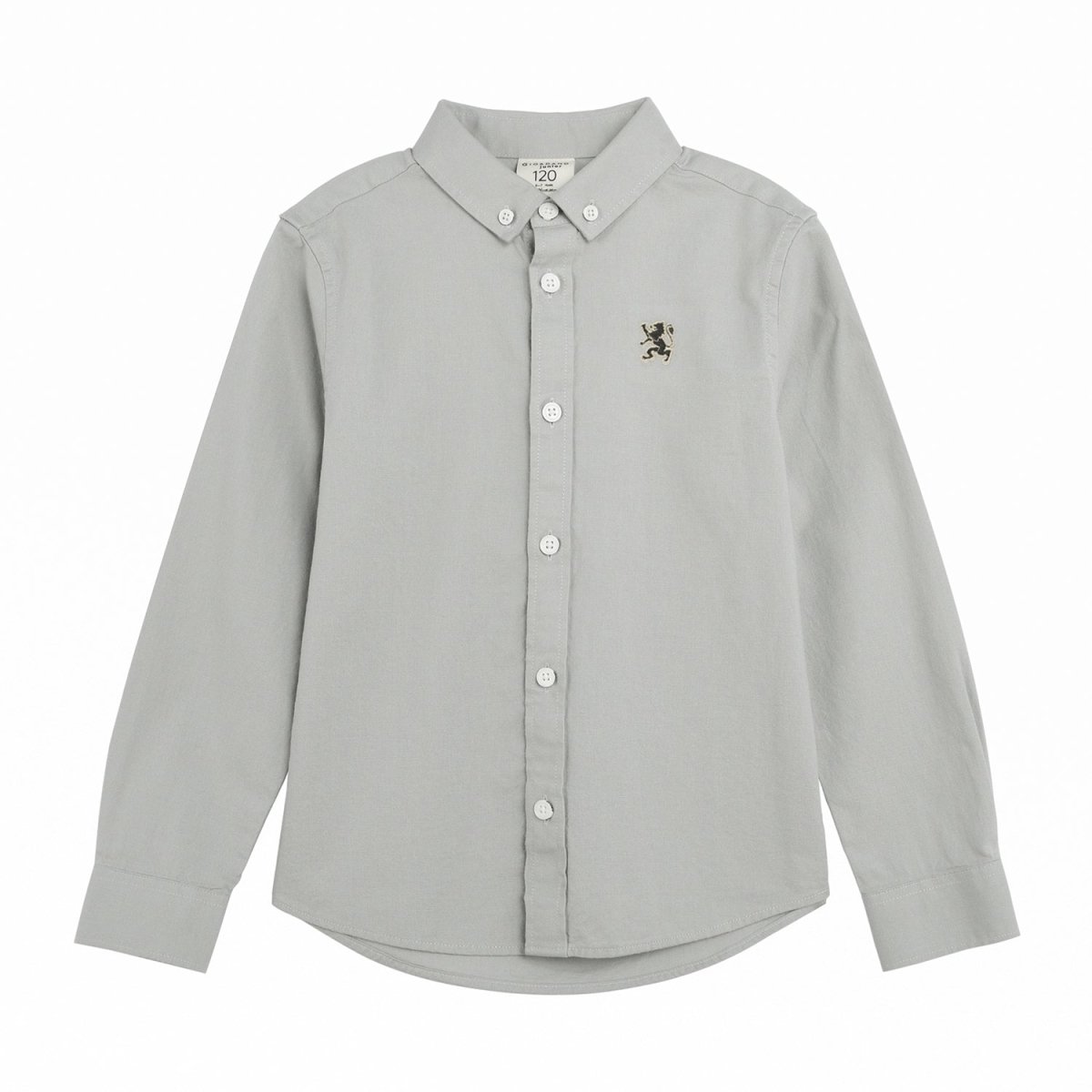 Giordano Junior Cotton Oxford Full Opening Long Sleeve Slim Fit Embroidery Garment Wash Shirt - Premium Shirts