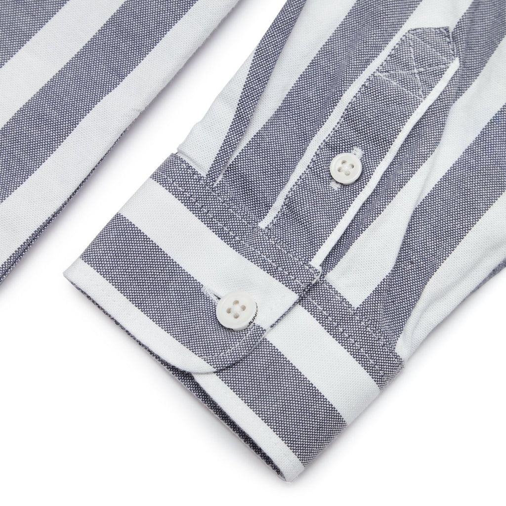 Giordano Junior Cotton Oxford Full Opening Long Sleeve Slim Fit Embroidery Garment Wash Shirt - Premium Shirts