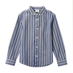 Giordano Junior Cotton Oxford Full Opening Long Sleeve Slim Fit Embroidery Garment Wash Shirt - Premium Shirts