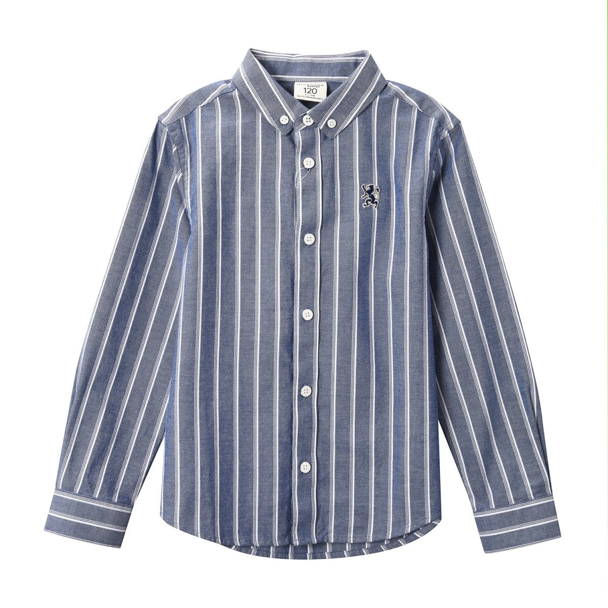 Giordano Junior Cotton Oxford Full Opening Long Sleeve Slim Fit Embroidery Garment Wash Shirt - Premium Shirts