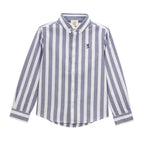 Giordano Junior Cotton Oxford Full Opening Long Sleeve Slim Fit Embroidery Garment Wash Shirt - Premium Shirts