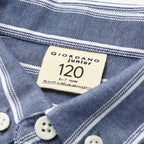Giordano Junior Cotton Oxford Full Opening Long Sleeve Slim Fit Embroidery Garment Wash Shirt - Premium Shirts