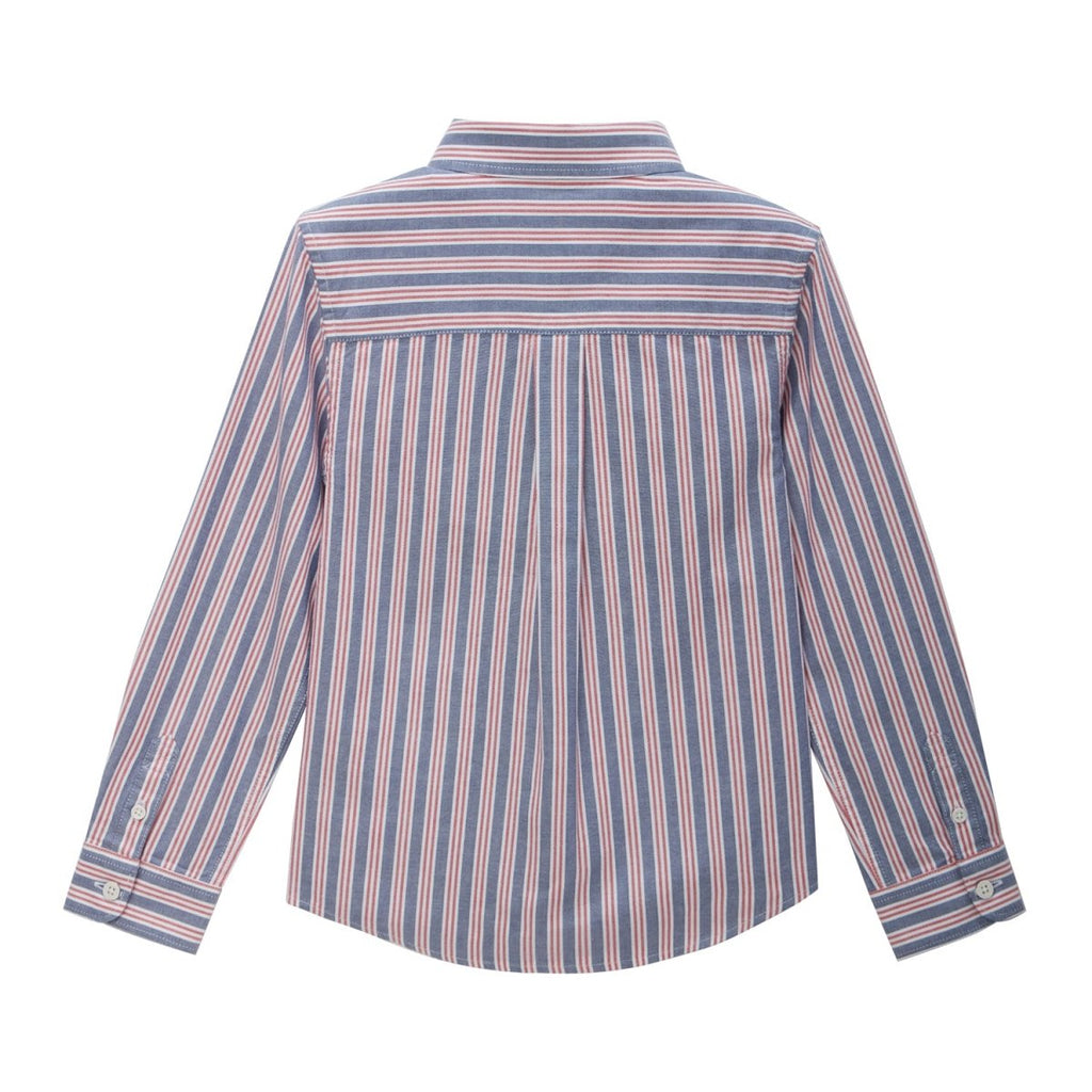 Giordano Junior Cotton Oxford Full Opening Long Sleeve Slim Fit Embroidery Garment Wash Shirt - Premium Shirts