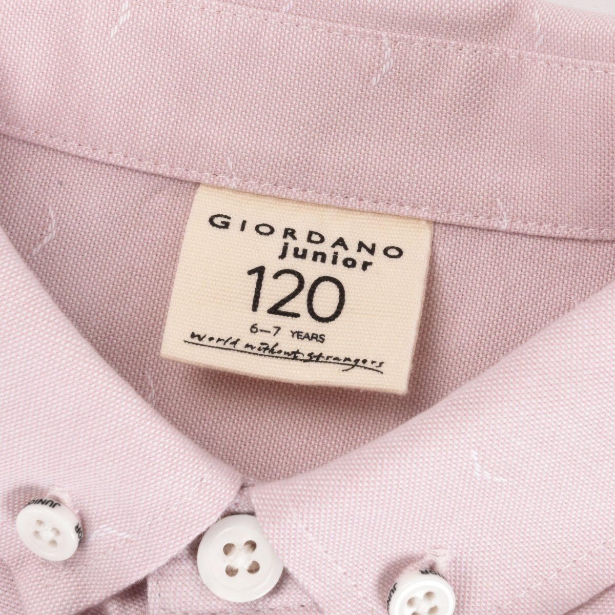 Giordano Junior Cotton Oxford Full Opening Long Sleeve Slim Fit Embroidery Garment Wash Shirt - Premium Shirts