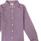 Giordano Junior Cotton Oxford Full Opening Long Sleeve Slim Fit Embroidery Garment Wash Shirt - Premium Shirts