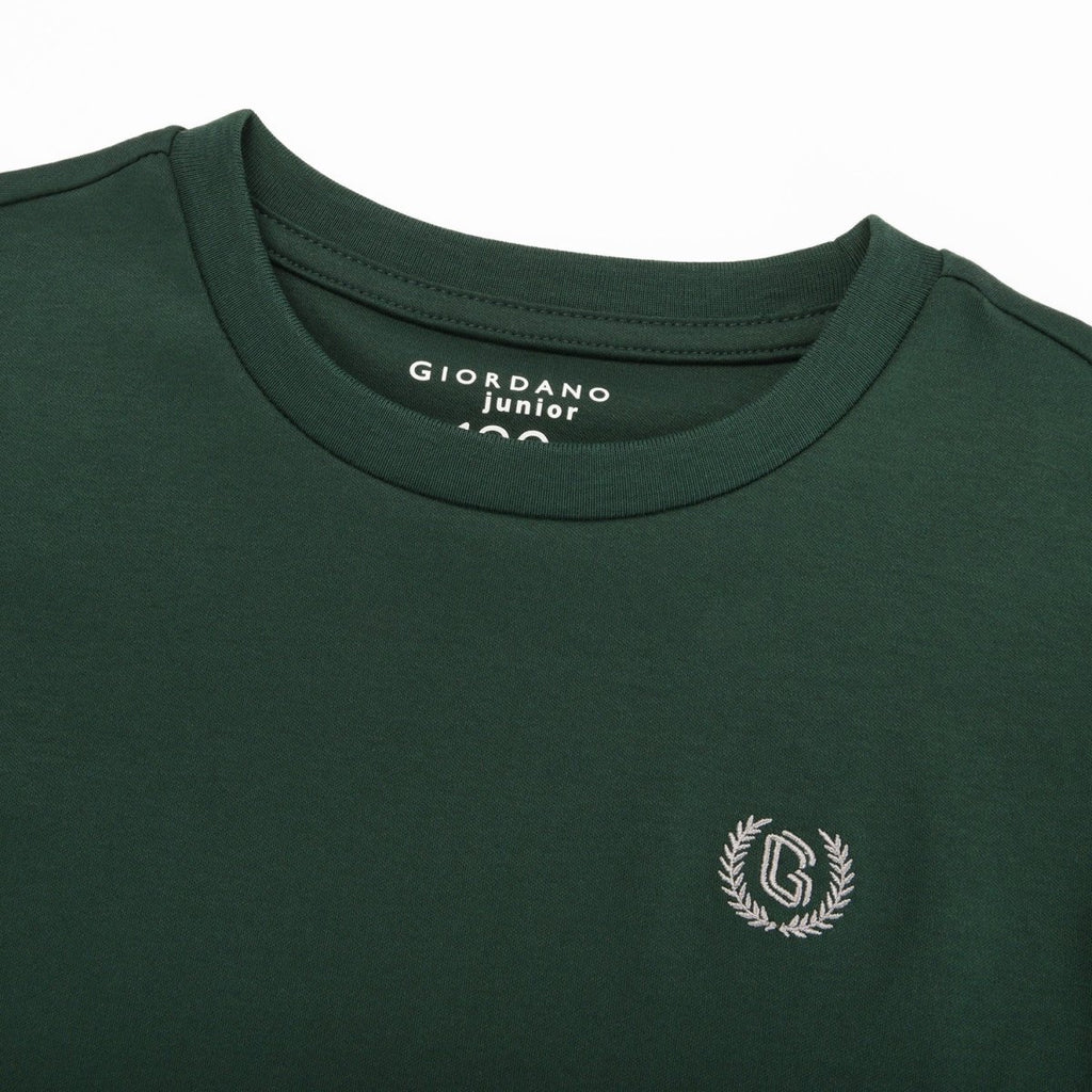 Giordano Junior Liquid Touch Embroidered Smart Tee - Soft Cotton Interlock - Premium Tee