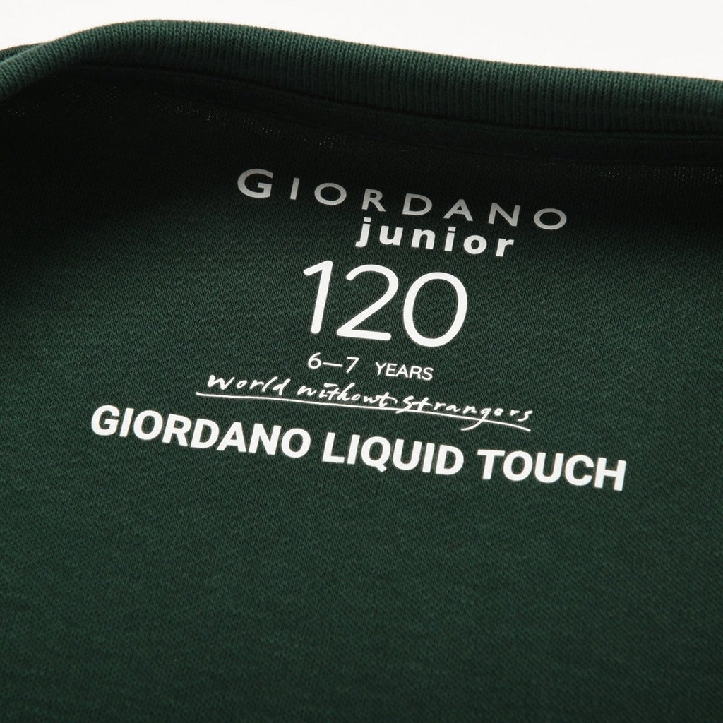 Giordano Junior Liquid Touch Embroidered Smart Tee - Soft Cotton Interlock - Premium Tee