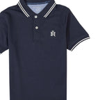 Giordano Junior Pique Flat Knit Collar Short Sleeve Slim Fit Thematic Embroidery Bold Polo - Premium Polo