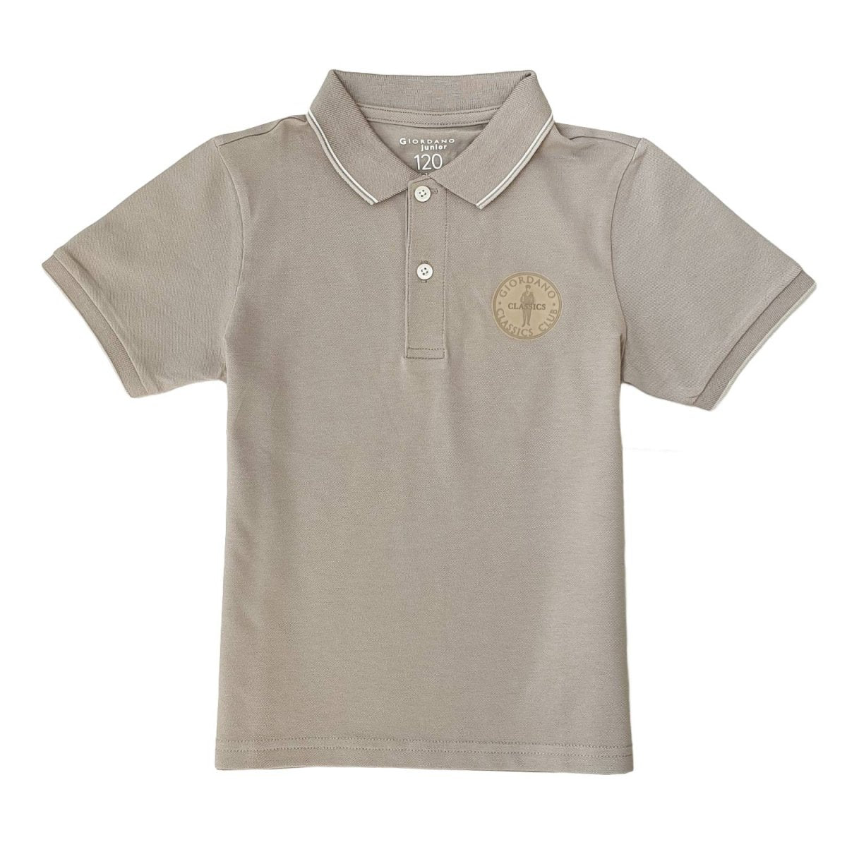 Giordano Junior Pique Flat Knit Collar Short Sleeve Slim Fit Thematic Embroidery Bold Polo - Premium Polo