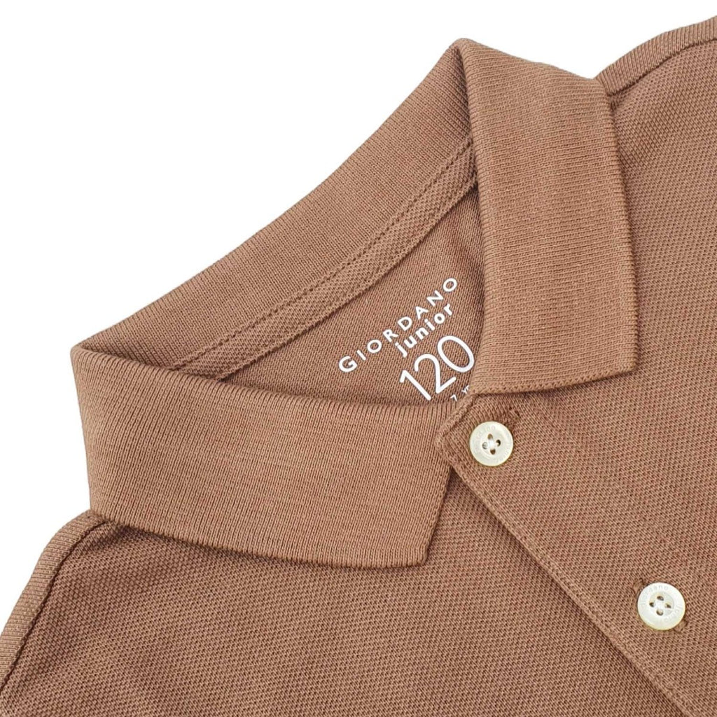 Giordano Junior Pique Flat Knit Collar Short Sleeve Slim Fit Thematic Embroidery Bold Polo - Premium Polo