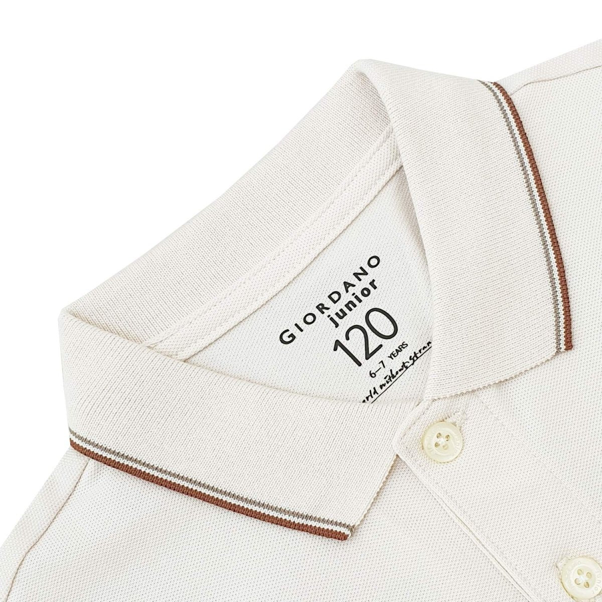 Giordano Junior Pique Flat Knit Collar Short Sleeve Slim Fit Thematic Embroidery Bold Polo - Premium Polo