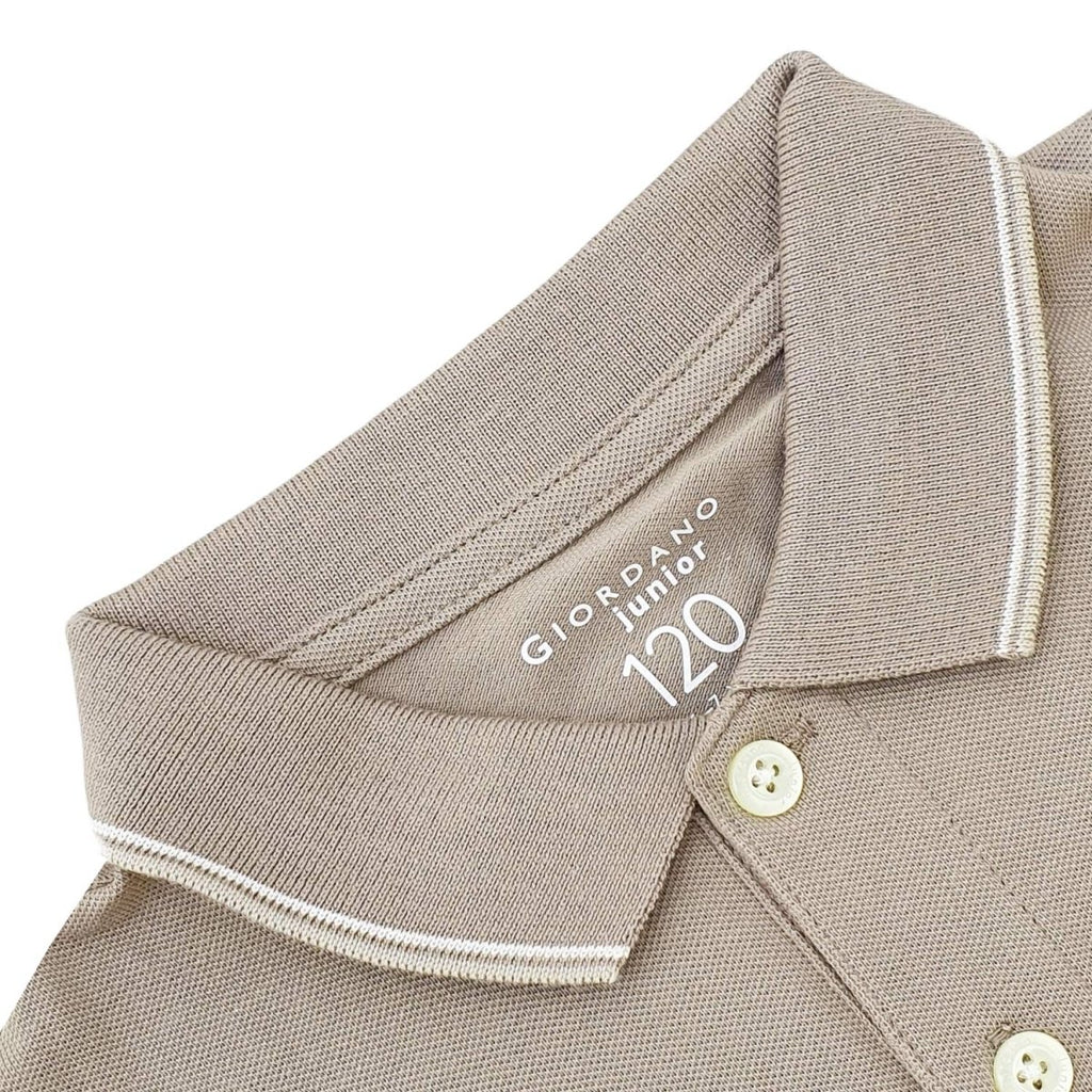 Giordano Junior Pique Flat Knit Collar Short Sleeve Slim Fit Thematic Embroidery Bold Polo - Premium Polo