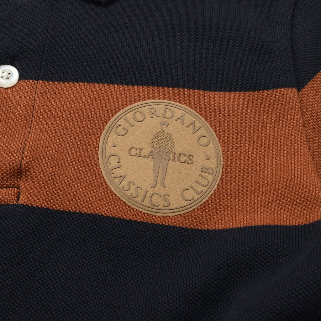 Giordano Junior Pique Flat Knit Collar Short Sleeve Slim Fit Thematic Embroidery Bold Polo - Premium Polo