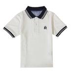 Giordano Junior Pique Flat Knit Collar Short Sleeve Slim Fit Thematic Embroidery Bold Polo - Premium Polo