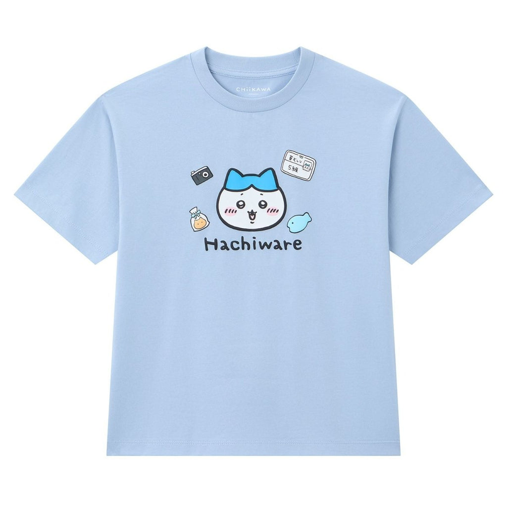 Giordano Kid's Chiikawa Hachiware Blue Relaxed Graphic Tee - Premium Print Tee