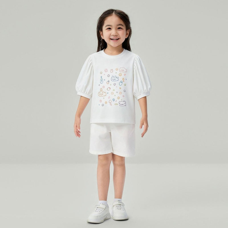 Giordano Kid's Chiikawa Snow White Relaxed Graphic T-Shirt - Premium Print Tee