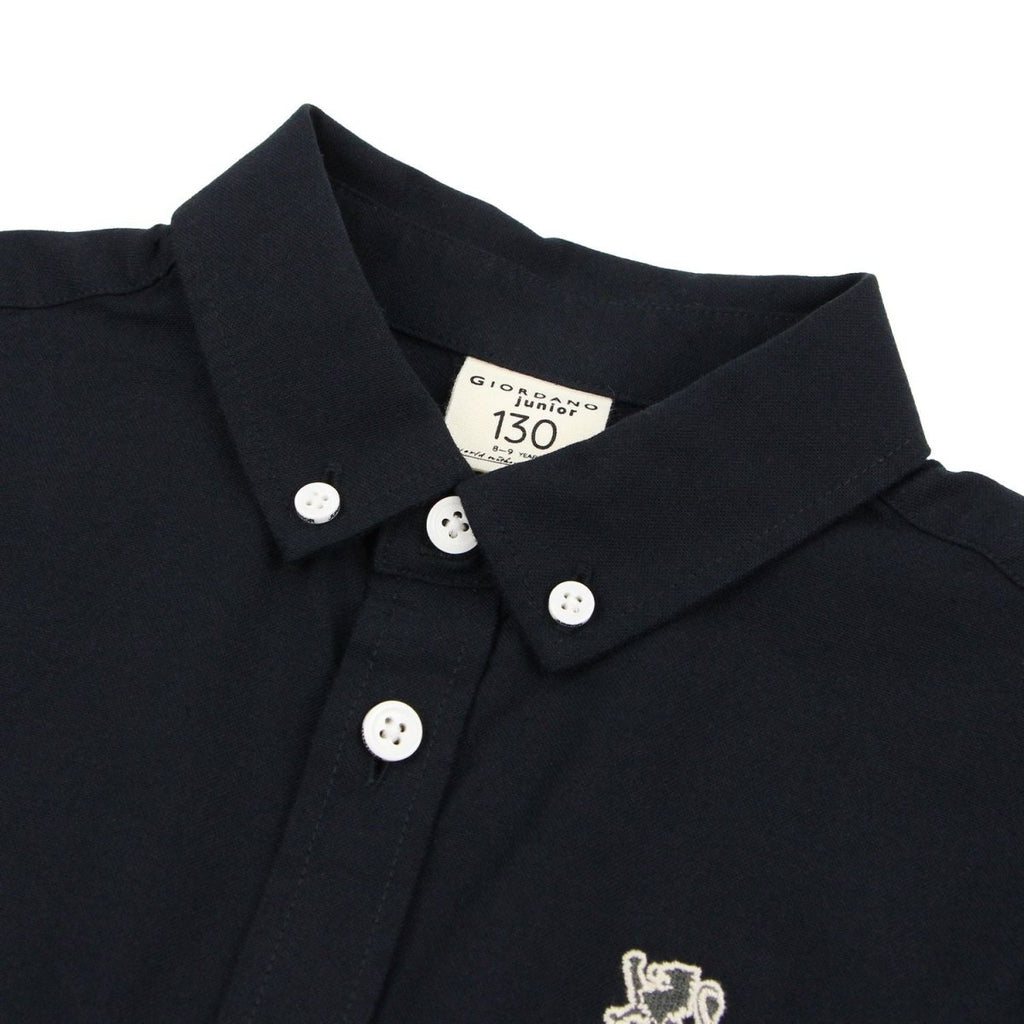 Giordano Kid's Cotton Oxford Long Sleeve Shirt with Embroidery - first_variant_option_2 Premium Shirts for Giordano
