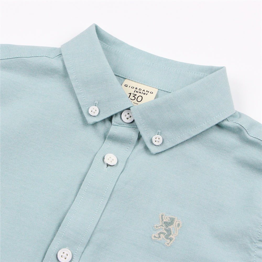Giordano Kid's Cotton Oxford Long Sleeve Shirt with Embroidery - first_variant_option_2 Premium Shirts for Giordano