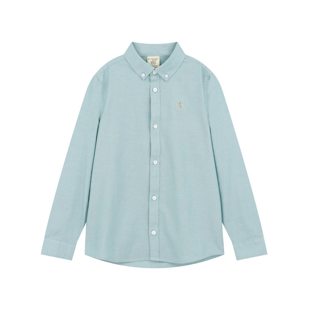 Giordano Kid's Cotton Oxford Long Sleeve Shirt with Embroidery - first_variant_option_2 Premium Shirts for Giordano