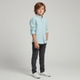 Giordano Kid's Cotton Oxford Long Sleeve Shirt with Embroidery - first_variant_option_2 Premium Shirts for Giordano