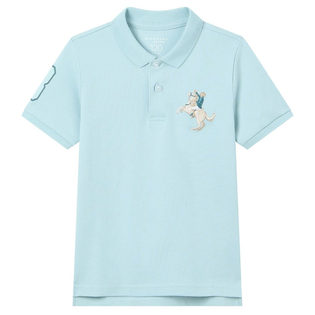 Giordano Kid's Cotton Polo with Napoleon Embroidery - Premium Polo