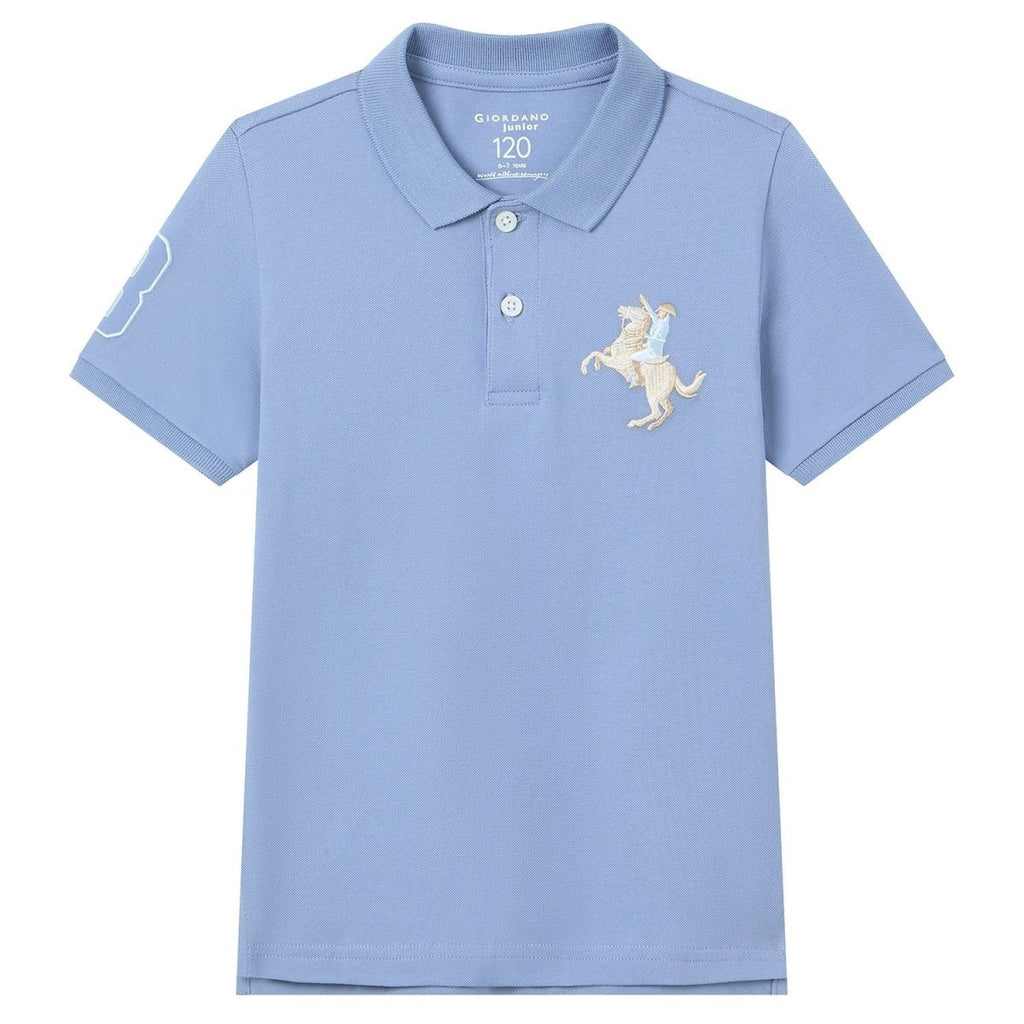 Giordano Kid's Cotton Polo with Napoleon Embroidery - first_variant_option_2 Premium Polo for Giordano