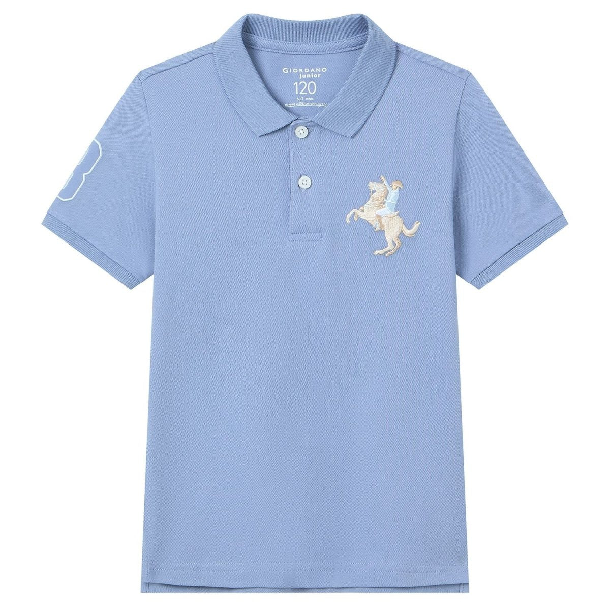 Giordano Kid's Cotton Polo with Napoleon Embroidery - first_variant_option_2 Premium Polo for Giordano