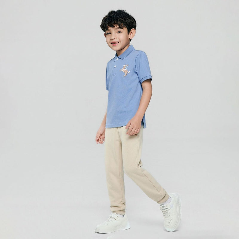 Giordano Kid's Cotton Polo with Napoleon Embroidery - first_variant_option_2 Premium Polo for Giordano