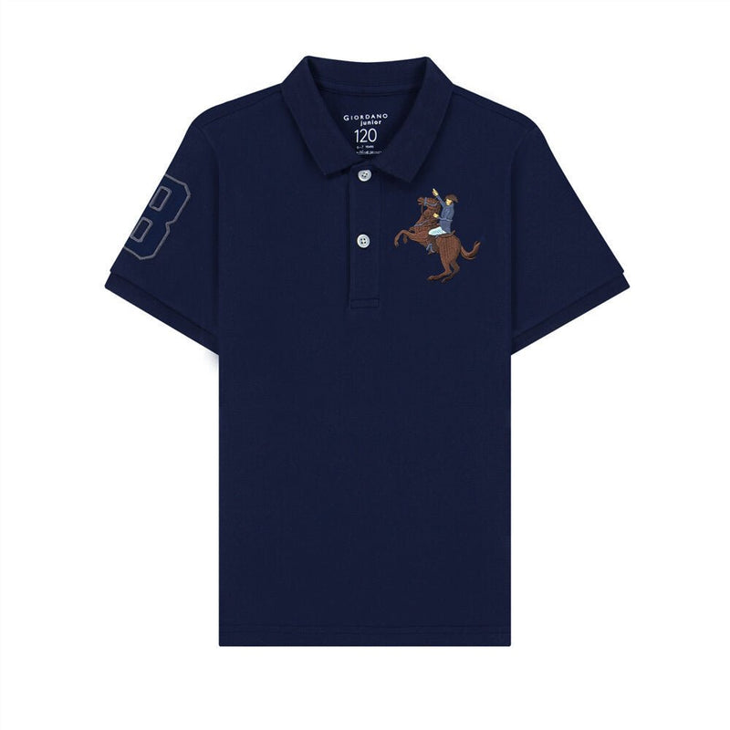 Giordano Kid's Cotton Polo with Napoleon Embroidery - first_variant_option_2 Premium Polo for Giordano