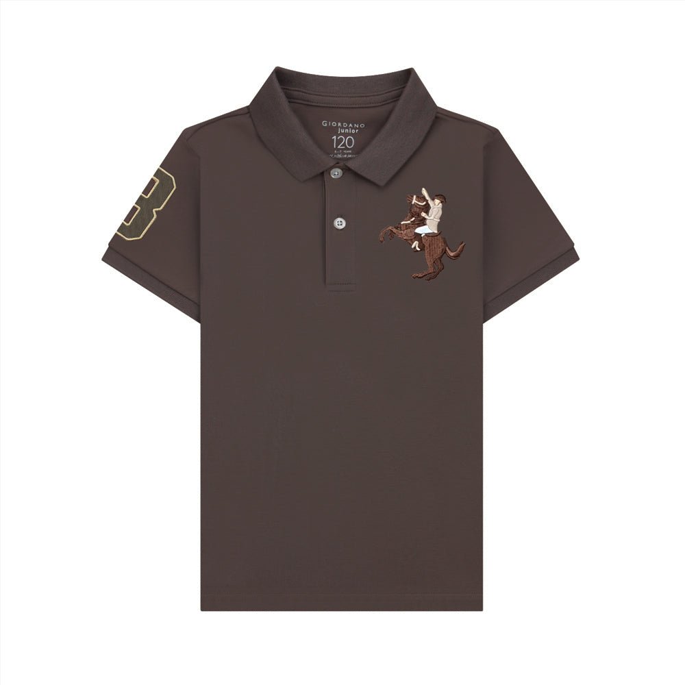 Giordano Kid's Cotton Polo with Napoleon Embroidery - first_variant_option_2 Premium Polo for Giordano